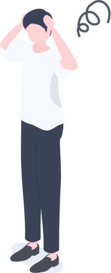 悩んでい人のイラスト
