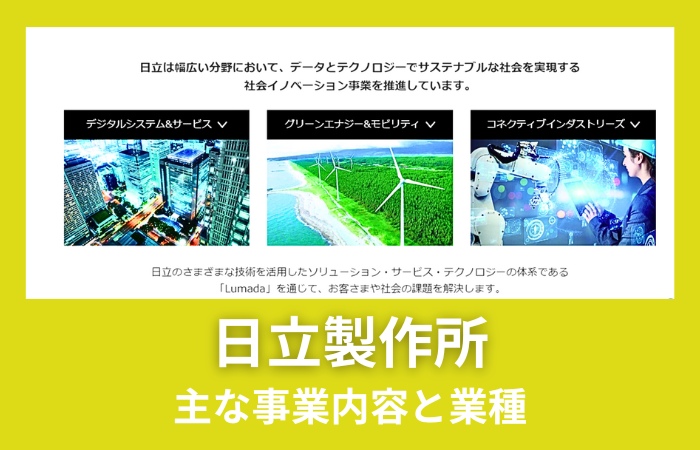 日立製作所の主な事業内容と業種