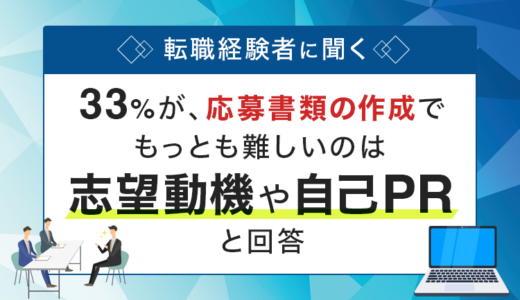【転職経験者に聞く】33％が、応募書類の作成でもっとも難しいのは「志望動機や自己PR」と回答