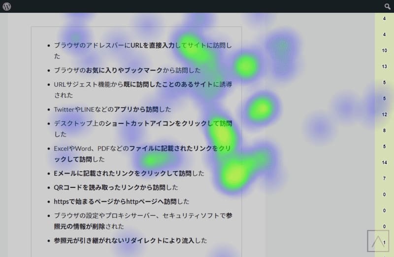 ヒートマップツールの使用例