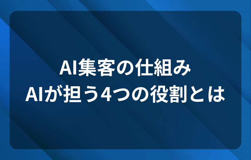 AI集客の仕組み！AIが担う4つの役割とは