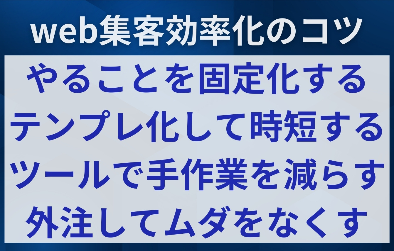 時間がない人がすべきweb集客効率化のコツ・やり方とは？