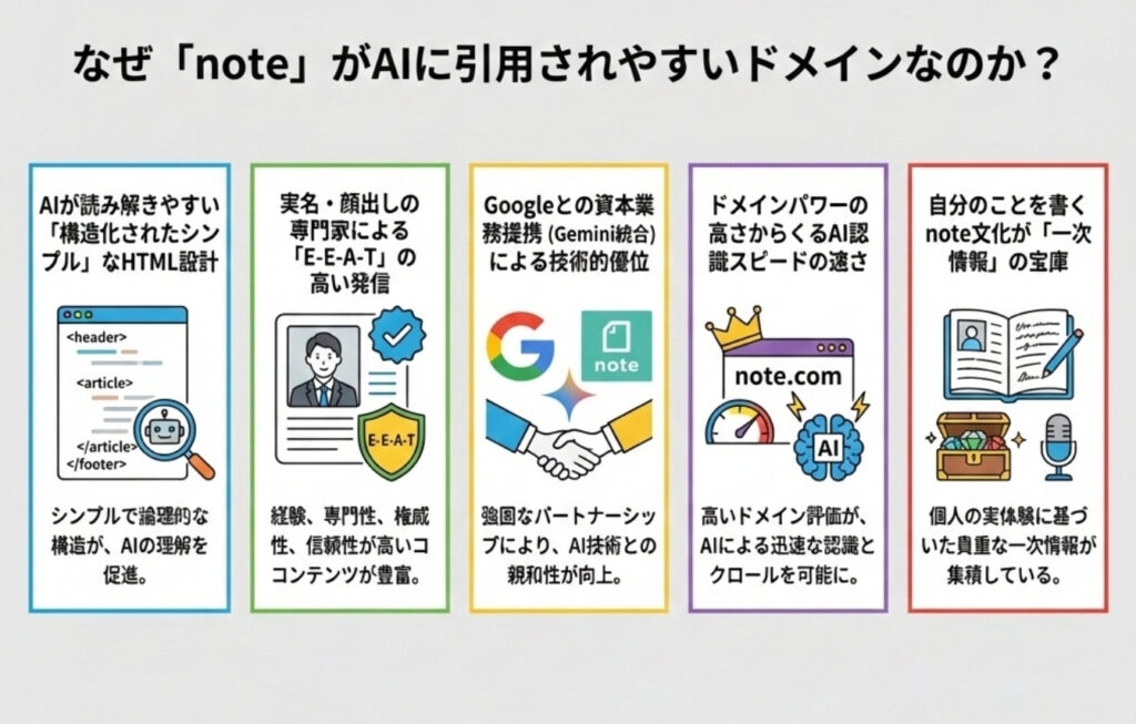 なぜ「note」がAIに引用されやすいドメインなのか？