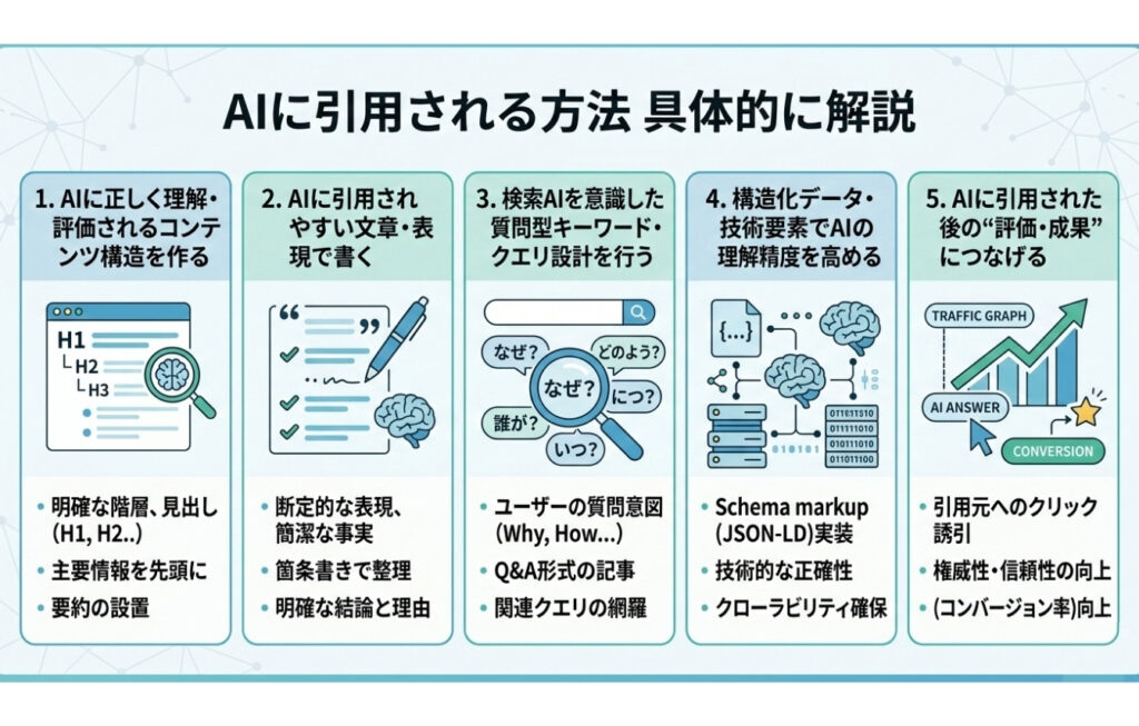 AIに引用される方法（AIO・LLMO対策）を具体的に解説