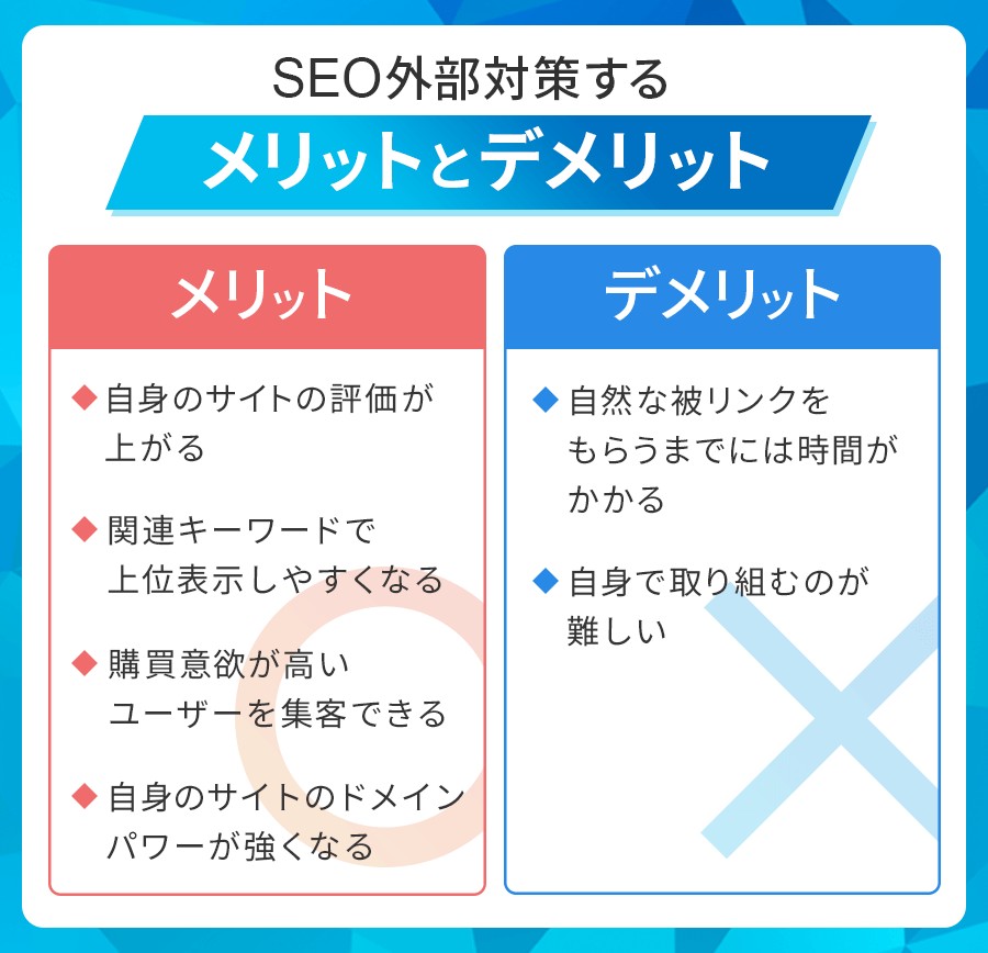 SEO外部対策のメリットとデメリット