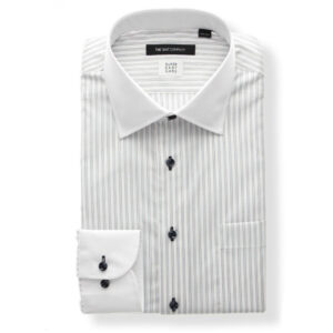 BASIC/COOL MAX/クレリック＆ワイドカラードレスシャツ ストライプ
