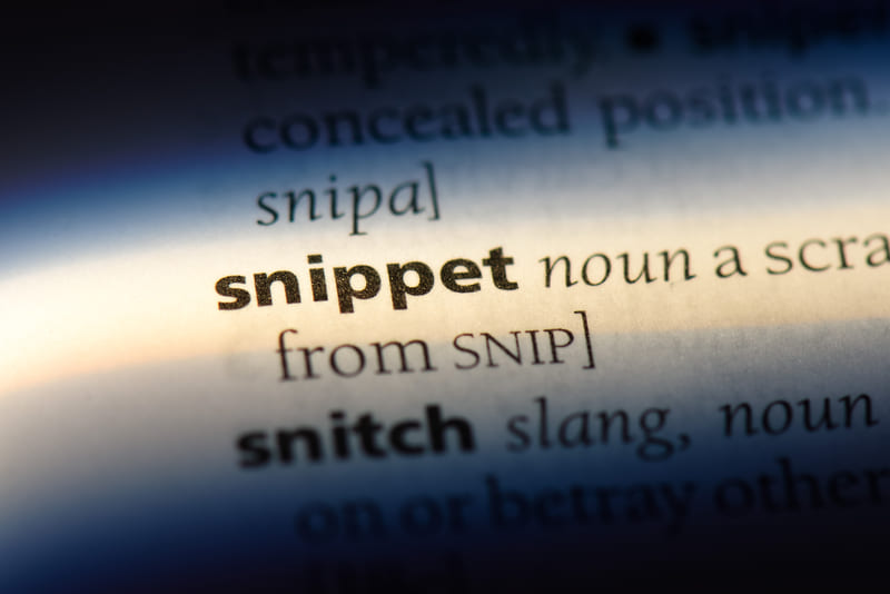 スニペットに関する辞書の内容